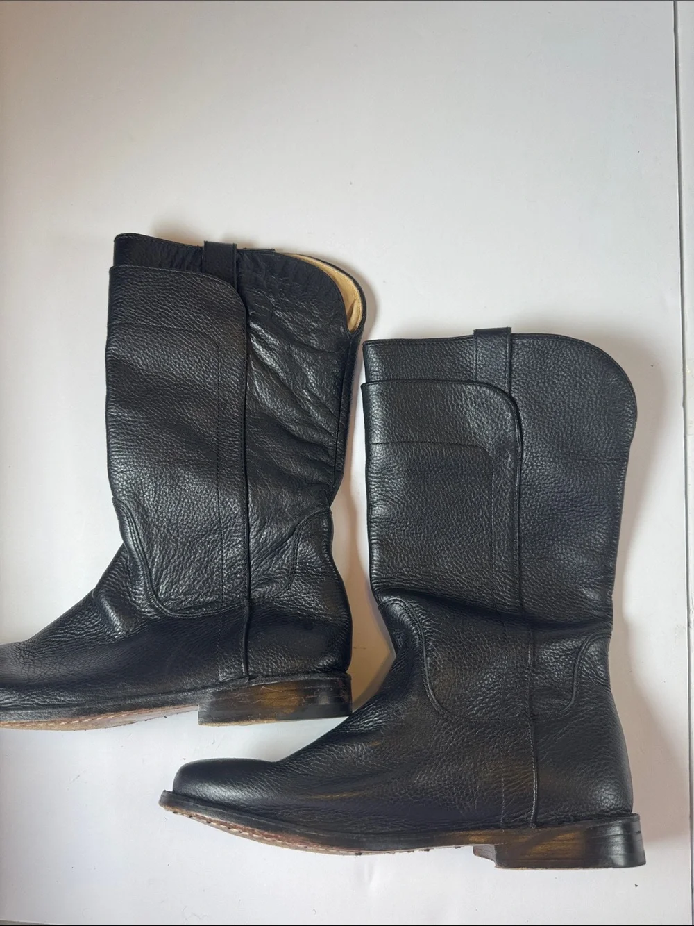 Frye Kids Black Leather Mid-Calf riding Boots